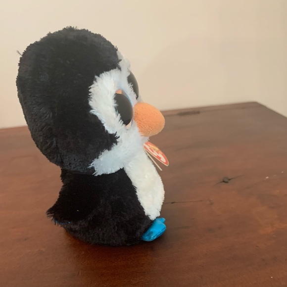 TY Beanie Boos WADDLES the Penguin Glitter Eyes & Feet 6 inch NEW w Tags - Picture 7 of 8